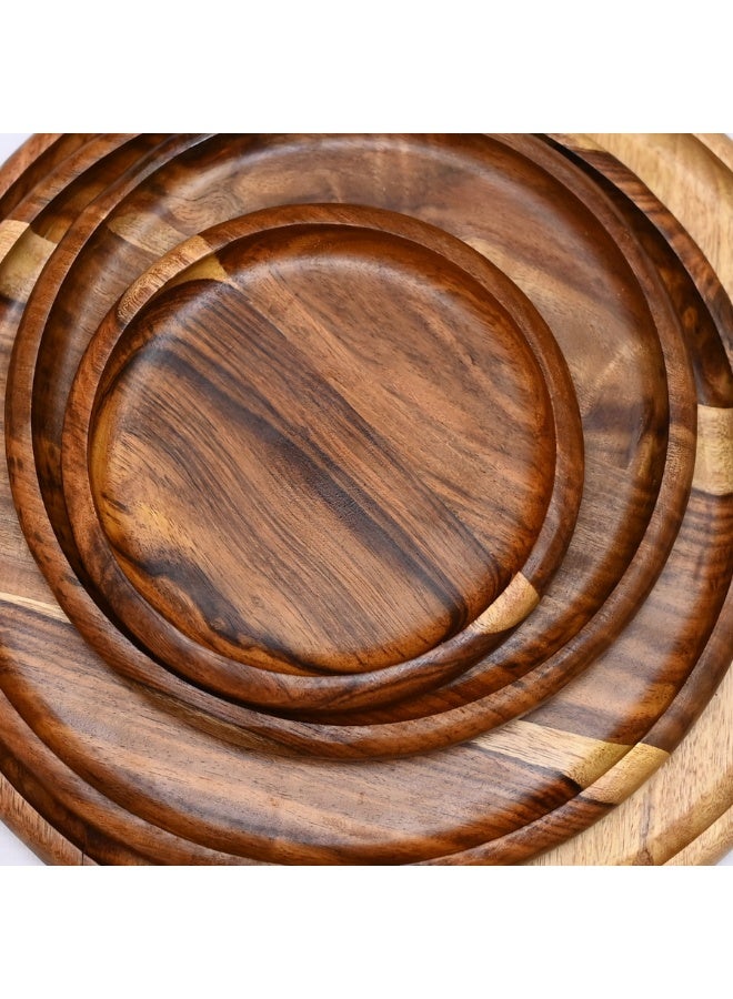 طقم تقديم دائري مصنوع من خشب السرسوع الطبيعي - Image 2